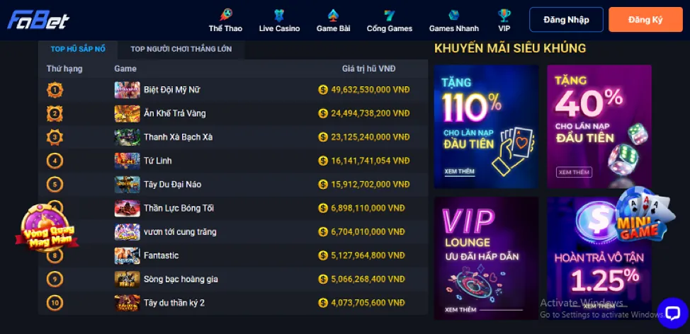 Bàn chơi casino trực tuyến giới hạn cao